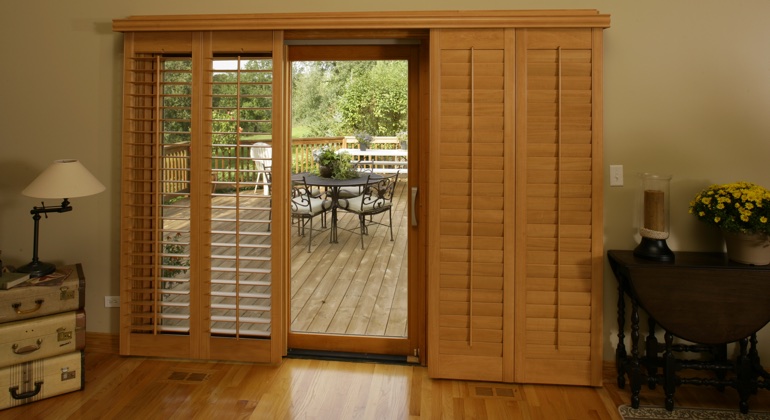 Minneapolis wood shutter sliding door